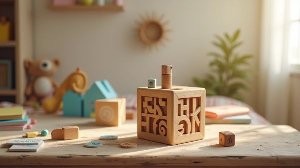 Offrez un cube lettre en bois unique pour la déco enfant